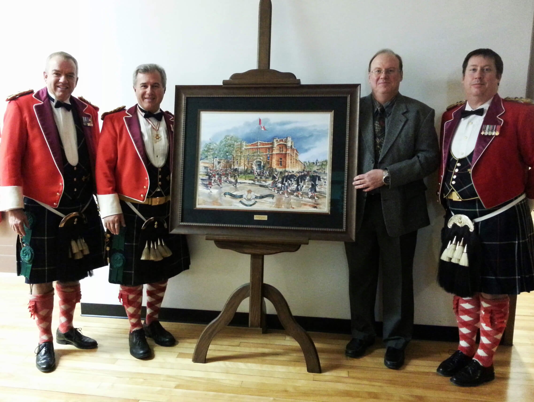 Galt Armoury Centenial Anniversary official Unveiling of original painting by Alex Krajewski in Cambridge Ontario