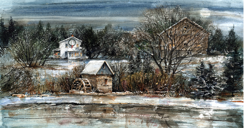 Winter In Churchill Park - commissioned house portraits by Alex Krajewski