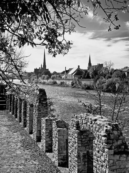 Mill Race View Black & White photo - Krajewski