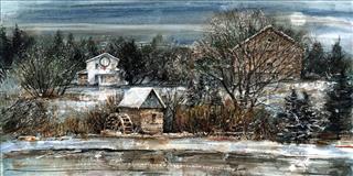 Winter in Churchill Park - Original SOLD - Krajewski