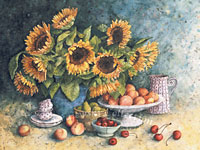 Peaches and Sunflowers