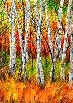 Fall Birches - Vertical
