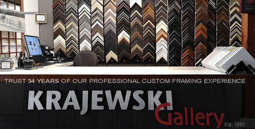 Year 2025 34 years of Krajewski Gallery FRAMING experience 