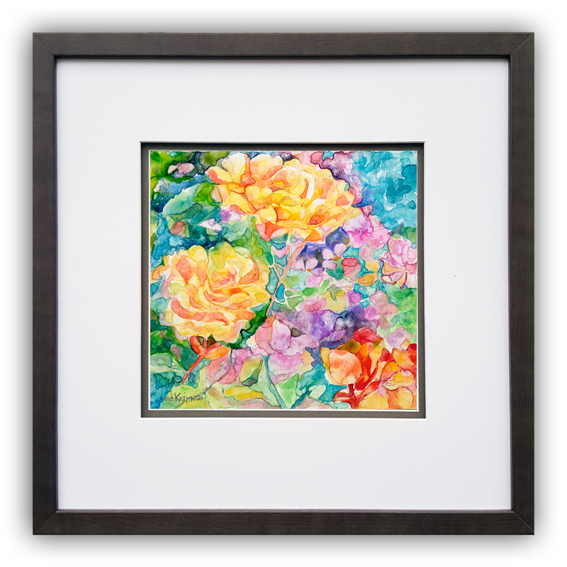 Yellow Roses original painting by Anna Krajewski