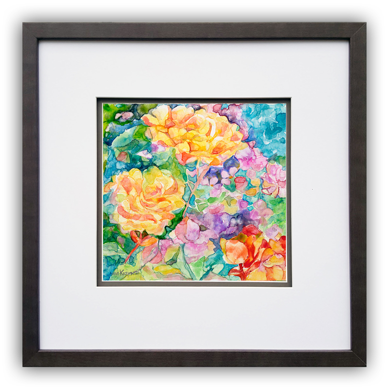 Yellow Roses original painting by Anna Krajewski