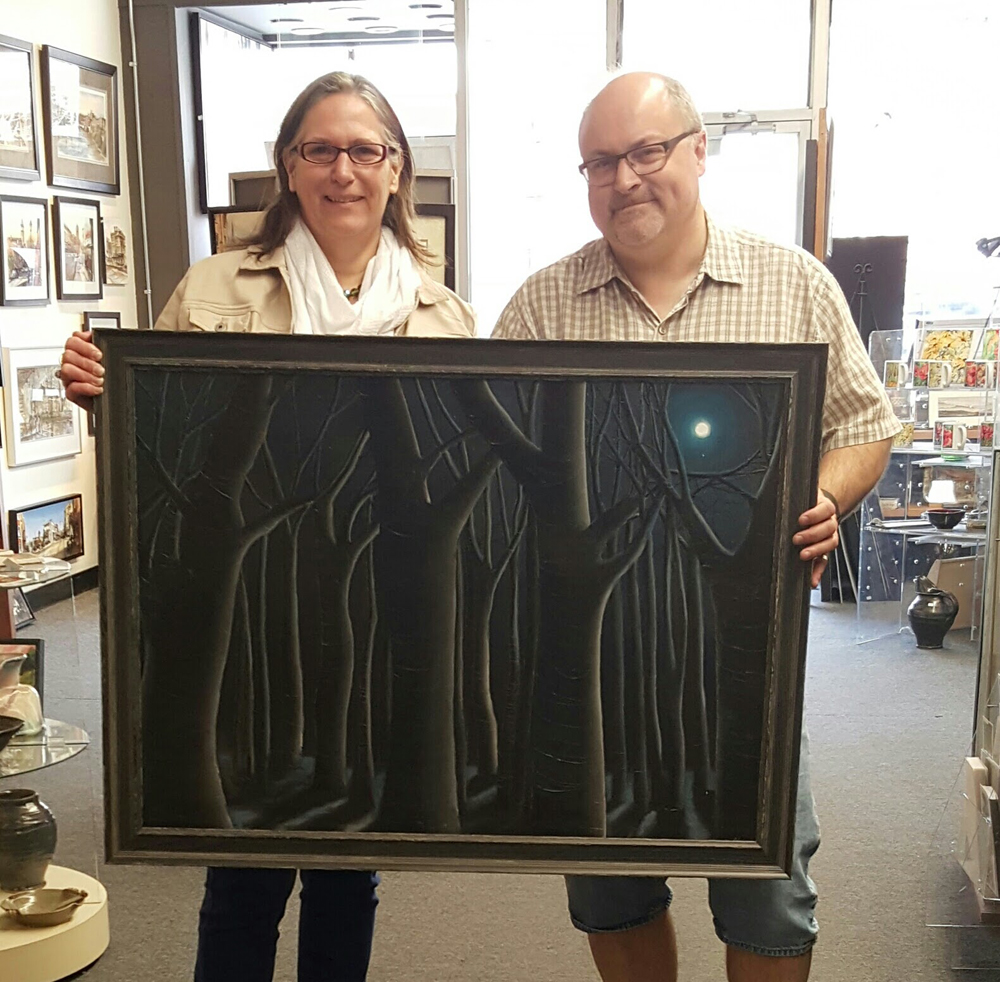 Custom framing by Krajewski Gallery of original art by Canadian artist