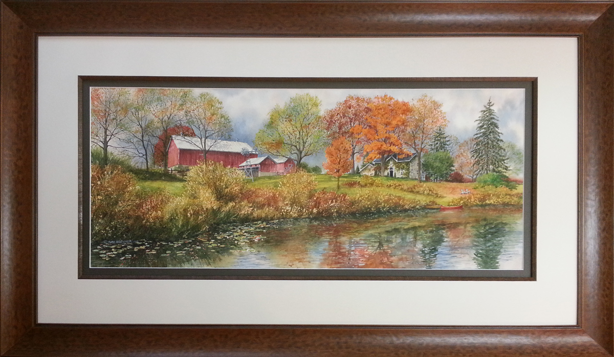 Fall Reflection - commissioned house portrait by Alex Krajewski