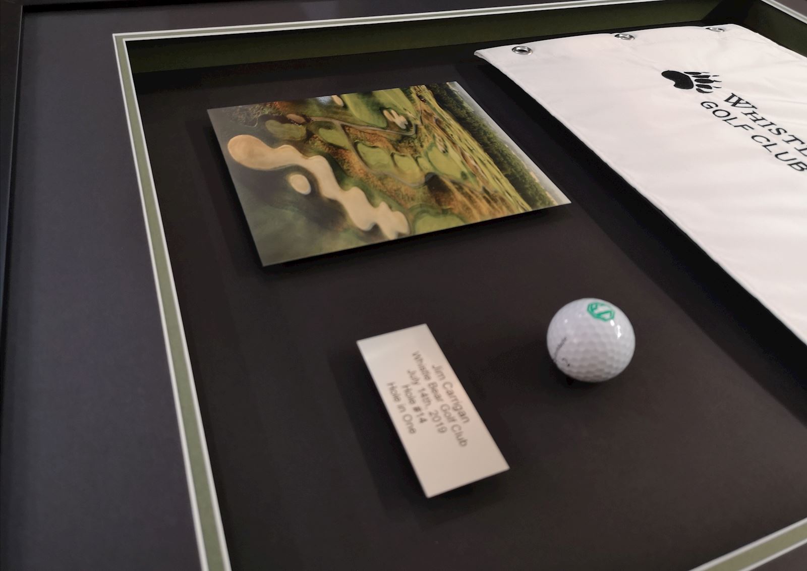hole in one golf memorabilia custom framed by Krajewski Gallery 2