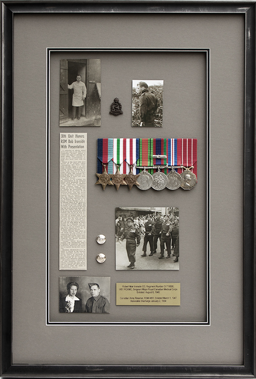 Military memorabilia custom framed by Krajewski Gallery