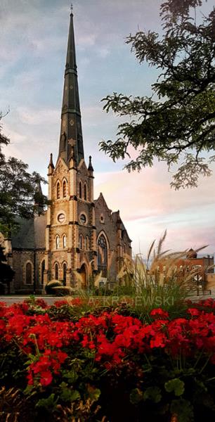 Central Presbyterian Church Through Flowers - Krajewski