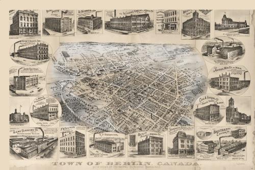 Map - Town of Berlin, Canada - Vintage - Krajewski