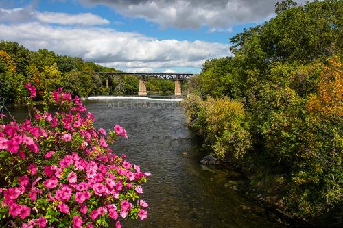 Train Bridge on the Grand - Paris, ON - Krajewski