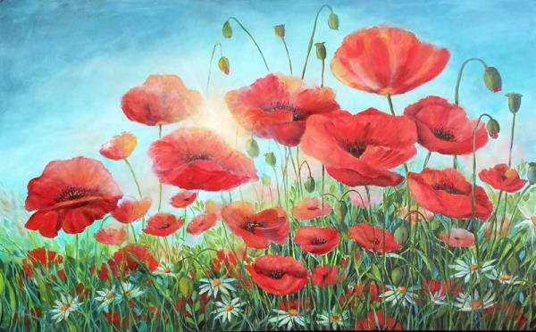 Poppies in the Sun - ORIGINAL - Krajewski