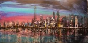 Toronto Night Skyline - ORIGINAL - SOLD - Krajewski