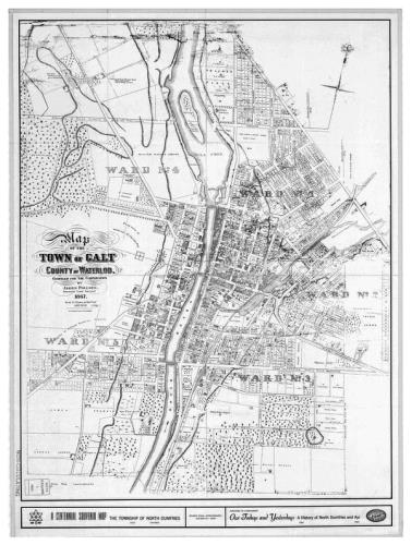 Map-Town of Galt - BW - Krajewski