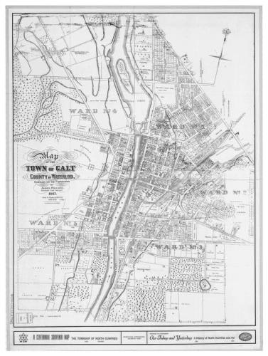 Map-Town of Galt - BW - Krajewski