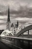 Central Church and Main Street Bridge Black & White