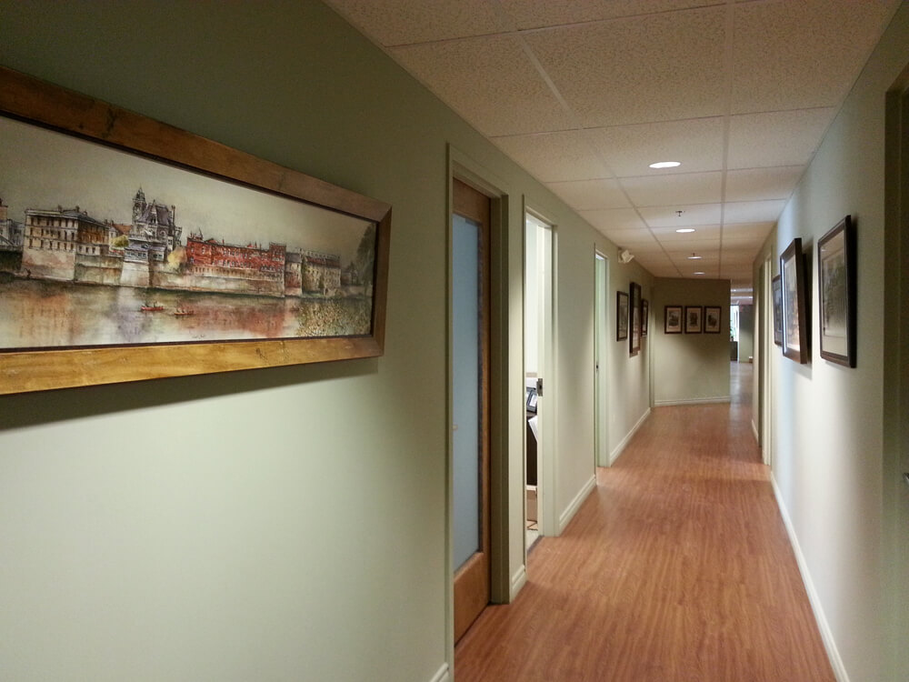 Alex Krajewski's framed East Galt Armoury canvas print at Transchem Company in Cambridge Ontario