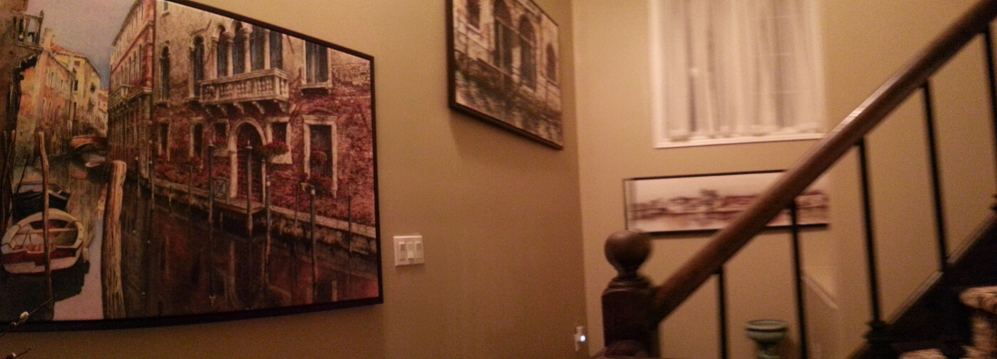 Alex Krajewski's framed canvas at customers' home
